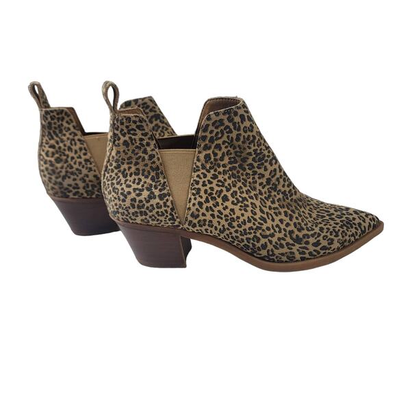 Dolce Vita Samy Leather Leopard  Print Ankle Boots SZ 8.5 - Picture 3 of 11